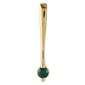 14K Yellow Gold Emerald Drop Pendant