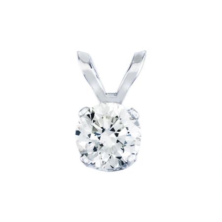 14K White Gold .20 Ct Diamond Solitaire Pendant