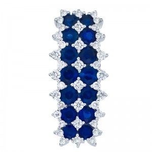 14k White Gold Precious and Diamond Slide Pendant