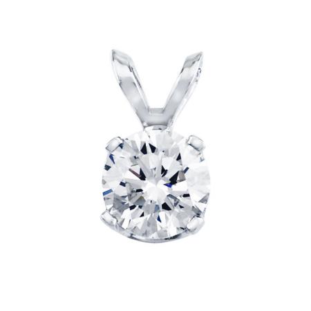 14K White Gold .50 Ct Diamond Solitaire Pendant