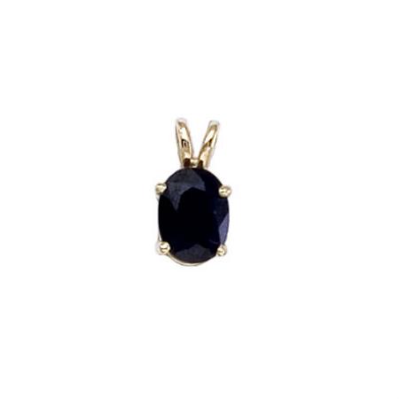 14K Yellow Gold Oval Sapphire Pendant
