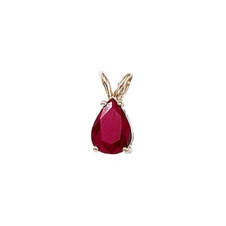 14K Yellow Gold Pear Ruby Pendant