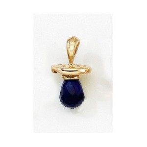 14K Yellow Gold Synthetic Sapphire Hushabye Pendant