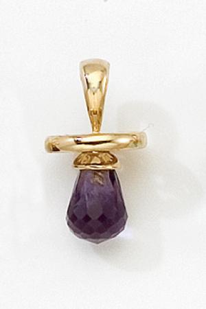 10K Yellow Gold Synthetic Amethyst Hushabye Pendant