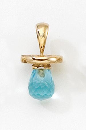 10K Yellow Gold Synthetic Aquamarine Hushabye Pendant