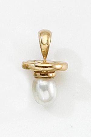 10K Yellow Gold Synthetic Pearl Hushabye Pendant