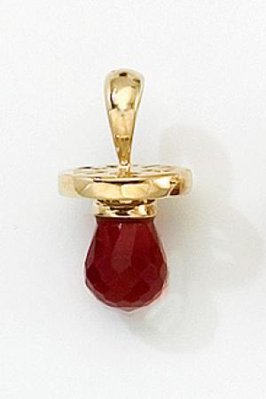 10K Yellow Gold Synthetic Ruby Hushabye Pendant