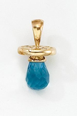 10K Yellow Gold Synthetic Blue Topaz Hushabye Pendant