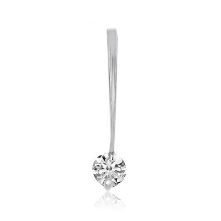 14K White Gold .33 Ct Diamond Drop Pendant