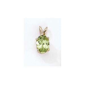 14K Yellow Gold Oval Peridot Pendant