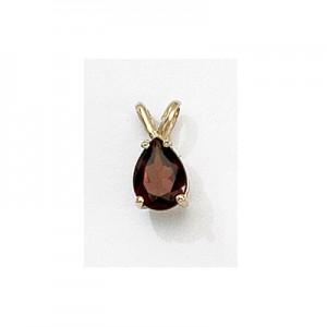 14K Yellow Gold Pear Garnet Pendant