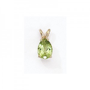 14K Yellow Gold Pear Peridot Pendant