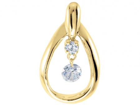 14K Yellow Gold Diamond Dashing Diamonds Pendant