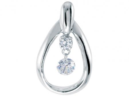 14K White Gold Diamond Dashing Diamonds Pendant