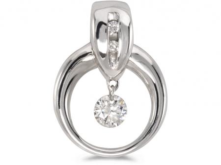 14K White Gold Diamond Dashing Diamonds Pendant