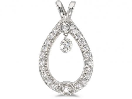 14K White Gold Diamond Dashing Diamonds Pendant