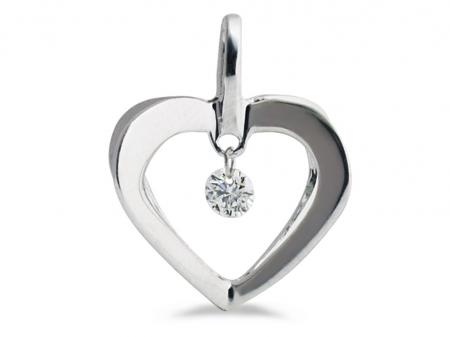 14K White Gold Diamond Dashing Diamonds Pendant