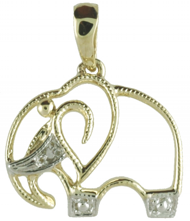 14K Elephant Pendant