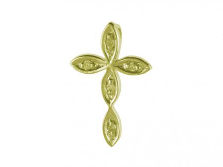 14k Yellow Gold Diamond Petite Cross