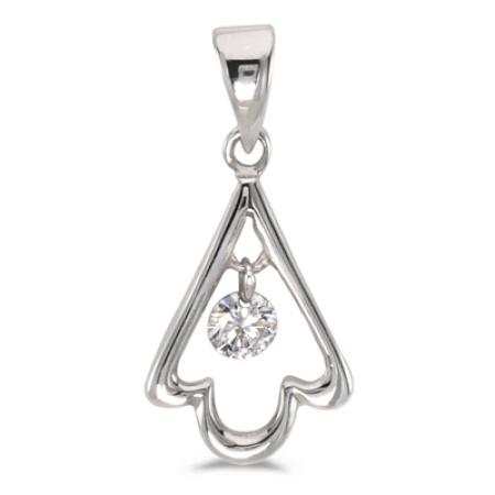 14K White Gold Diamond Dashing Diamonds Pendant