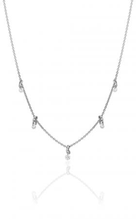 14K White Gold Diamond Dashing Diamonds Pendant