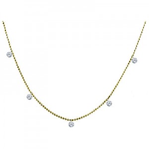14K Yellow Gold Diamond Dashing Diamonds 16 inch Necklace