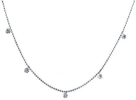 14K White Gold Diamond Dashing Diamonds 16 inch Necklace