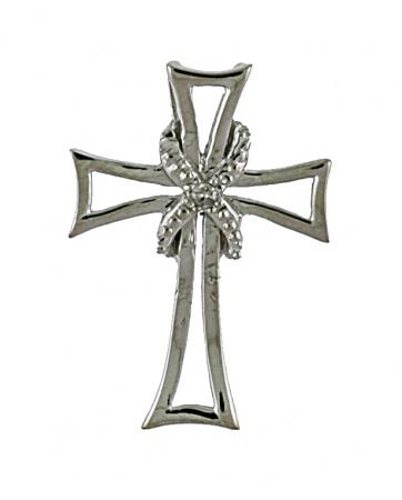 14K White Gold Diamond Cross Pendant