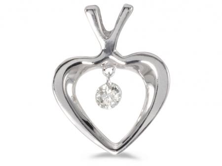 14K White Gold Diamond Dashing Diamonds Pendant