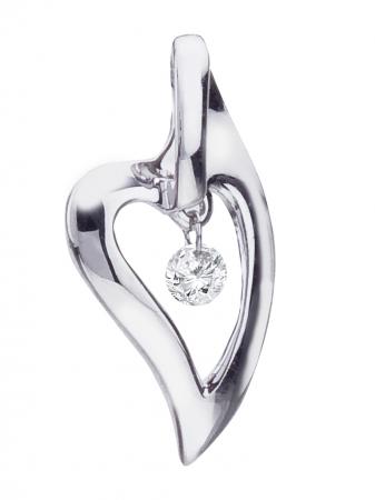 14K White Gold Diamond Dashing Diamonds Pendant