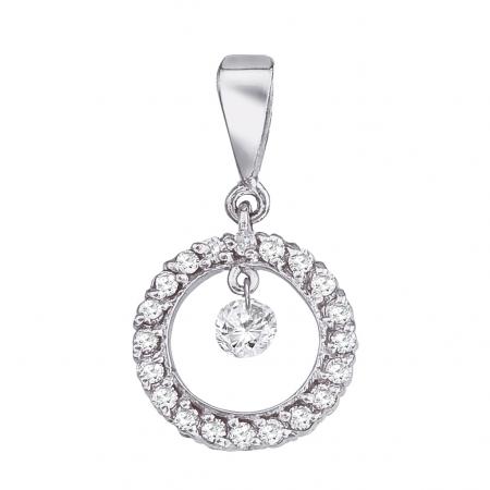 14K White Gold Diamond Dashing Diamonds Pendant