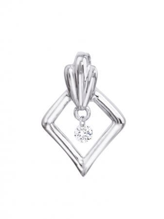 14K White Gold Diamond Dashing Diamonds Pendant