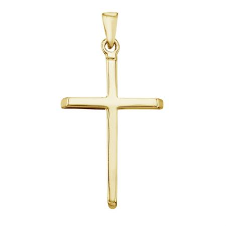 14K Yellow Gold Plain Cross Pendant