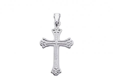 14K White Gold Small Celtic Cross Pendant