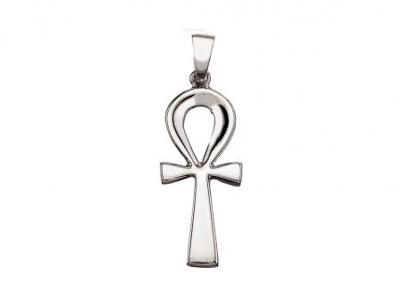 14K White Gold Greek Cross Pendant