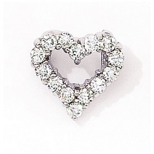 14K White Gold Diamond Heart Pendant