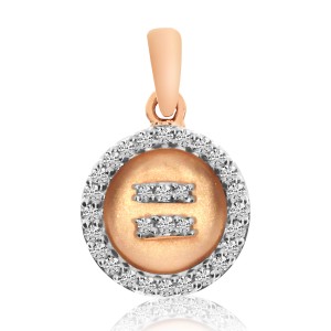 14K Rose Gold Satin Button Diamond Fashion Pendant