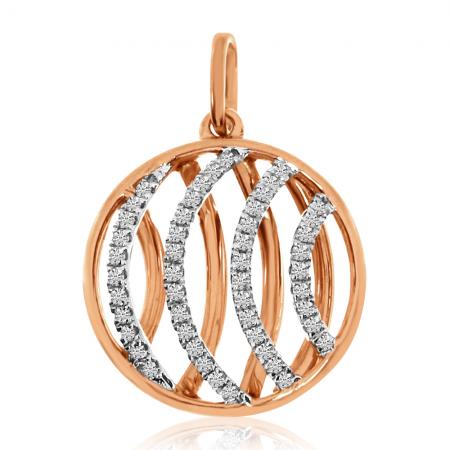 14K Rose Gold Diamond Disc Fashion Pendant