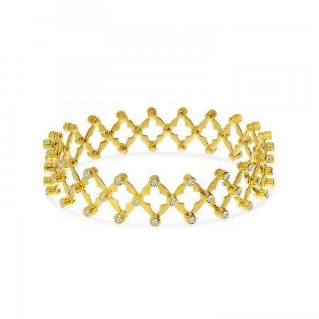 14K Yellow Gold Diamond Convertible Bracelet to Ring