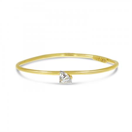 14K Yellow Gold Dashing Diamond Pierced Diamond Wire Ring