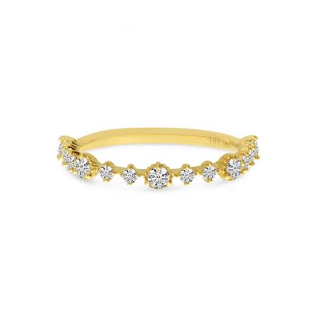 14K Yellow Gold Diamond Stackable Ring