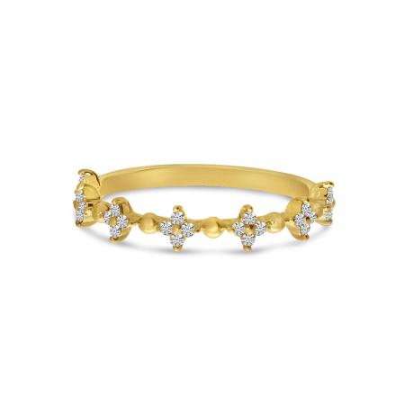 14K Yellow Gold Diamond Stackable Ring