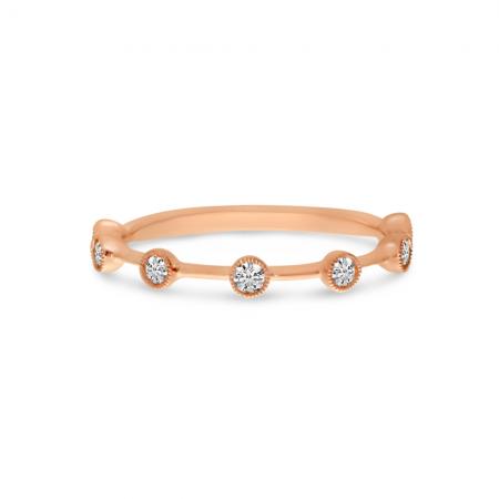 14K Rose Gold Diamond Stackable Ring