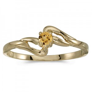 10k Yellow Gold Round Citrine Ring