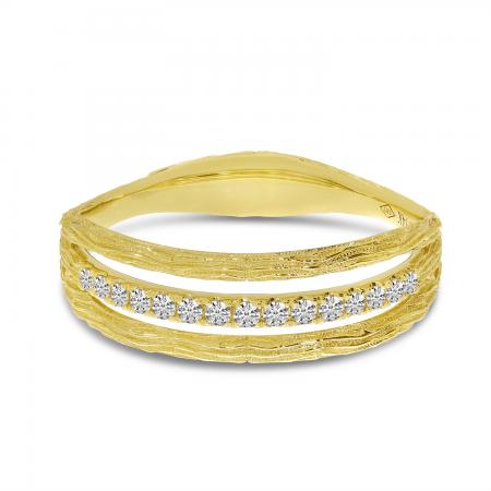 14K Yellow Gold Brushed Band