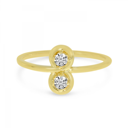 14K Yellow Gold Diamond Infinity Ring