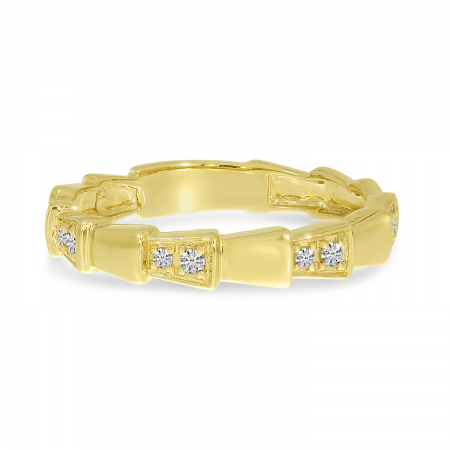 14K Yellow Gold Diamond Geometric Band