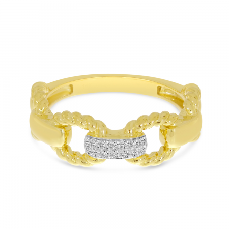 14K Yellow Gold Twisted Link Ring