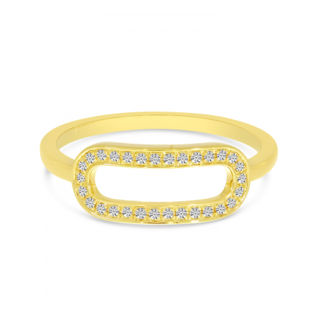 14K Yellow Gold Diamond Link Open Ring