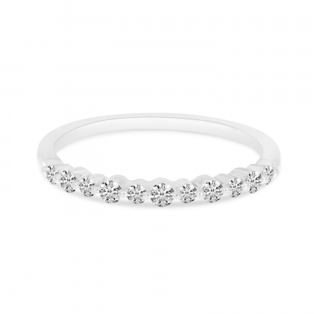 14K White Gold Shared Prong Diamond Band